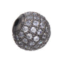 Fancy Zirconia Paved Round Brass Beads 14mm 5pcs 8