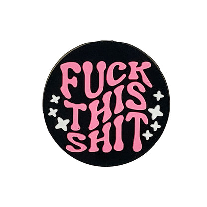 Silicone Focal Beads Fuck This Shit Retro Text with Stars 20pcs 4