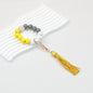 Tassel Wooden Beaded Keychain with PU Leather Tassel 23x10cm