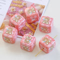 Cherry Bear Rabbit Square Acrylic Beads 14mm Playful Pattern 5pcs 5
