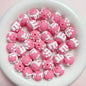 Hand Painted Jelly Bean Acrylic Beads 16mm Cream Colors 10pcs 11