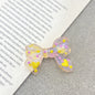 Hand Painted Bow Acrylic Beads 25-33mm Colorful Polka Dot 10pcs 9
