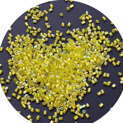 Iridescent Seed Bugle Glass Beads 3mm Mixed Colors 3000pcs 9