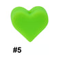 Colorful Pastel Mix Heart 14mm Silicone Beads Solid Color Matte Finish 50pcs 8