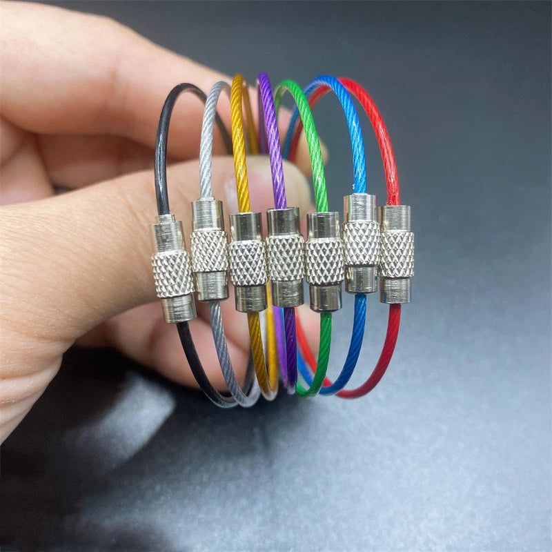 PVC Coated Wire Key Rings Colorful Durable 15cm 20pcs 3