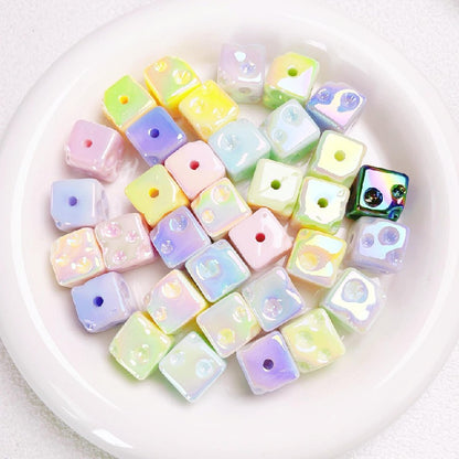 Light In The Dark Square Acrylic Beads 14.5mm Cheese Cube 10pcs 12