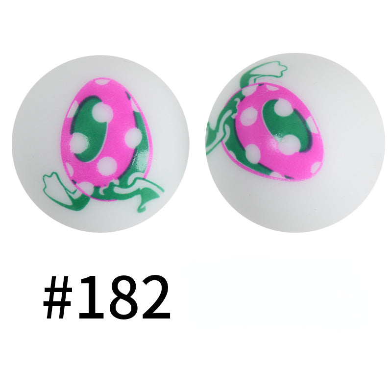 Silicone Focal Beads Easter Bunny Egg Chicken Round 20pcs 8
