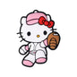 Silicone Focal Beads Hello Kitty Leopard Bow Pink Baseball Player 20pcs 12