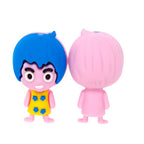 Silicone 3D Focal Beads Inside Out Emotional Little People Bright Blue Hair Floral Dress