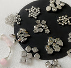 Christmas Tree Heart Acrylic Beads Silver Faceted CCB Plastic
