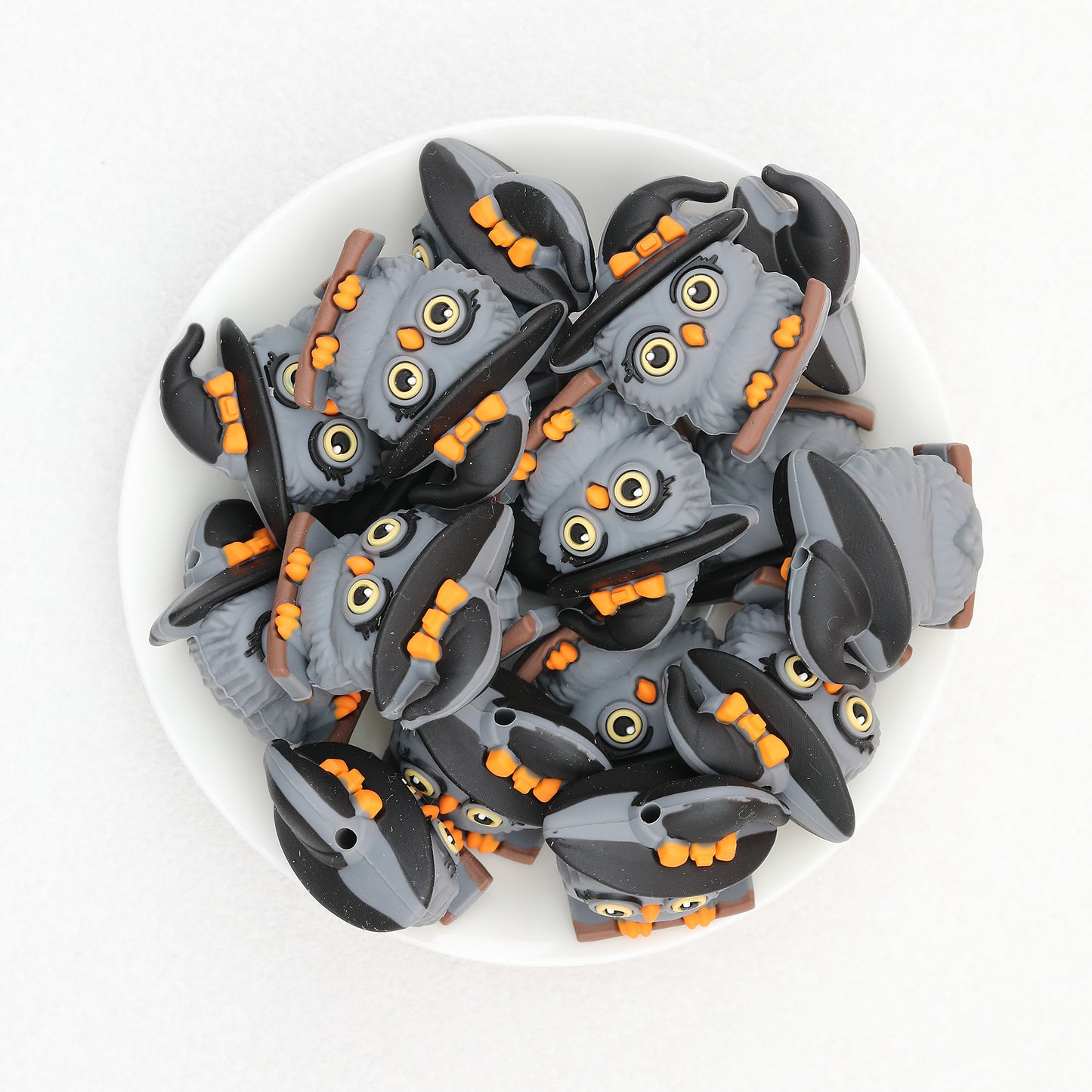 3D Halloween Hat Owl Silicone Focal Beads 20 pcs 4