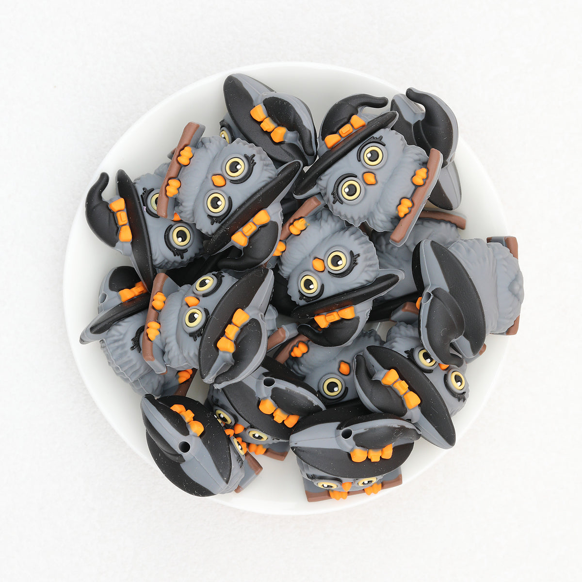 3D Halloween Hat Owl Silicone Focal Beads 20 pcs 4