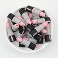 3D Pink Lipstick Silicone Focal Beads 20 pcs