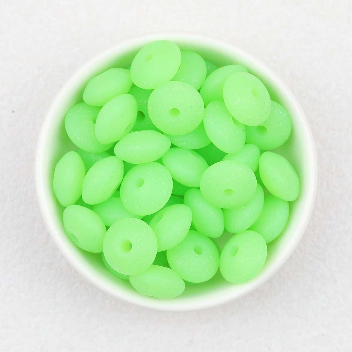 12mm Glitter Silicone Round Spacer Beads Assorted Colors 50pcs - 5