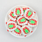 Gingerbread Motif Silicone Focal Beads Wholesale, Christmas Sweater Design Red White Pattern