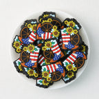 Patriotic Cowboy Boot and Sunflower Silicone Focal Beads 20pcs