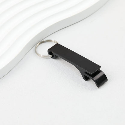 Aluminum Bottle Opener Keychain Slim Durable Lightweight - Black