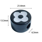 Painted Round Square Acrylic Beads 14mm 21mm Clover Pattern Enamel 10pcs 4