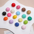 Word Rich Round Acrylic Beads 15mm Glossy Scalloped Edge 50pcs 2