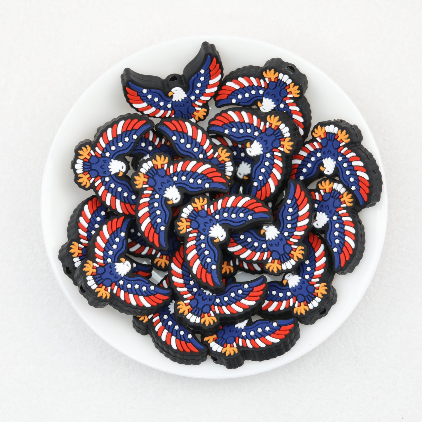 Patriotic Eagle Silicone Focal Beads US Independence Day Theme 20pcs 2