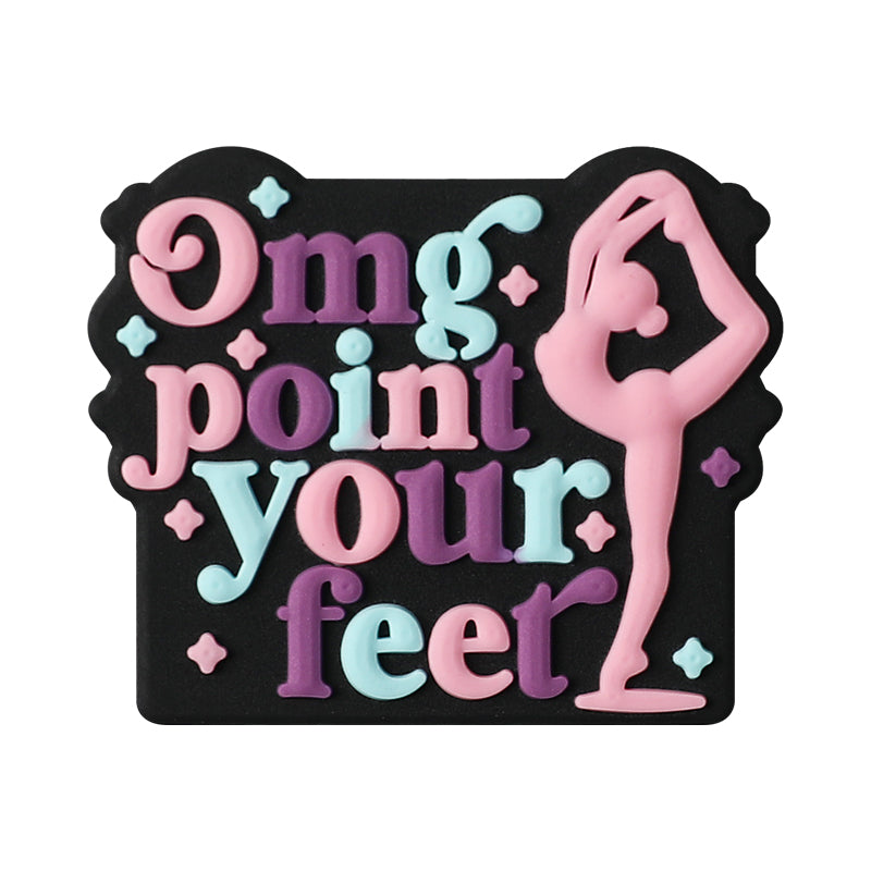 Silicone Focal Beads Dance Ballet Shoes Bow with Omg Point Your Feet 20pcs 11