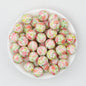 Colorful Floral Pattern 15mm Round Silicone Beads 50pcs 9