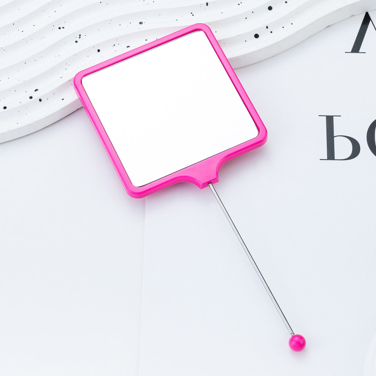 Beadable Plastic Mirrors Handheld Square
