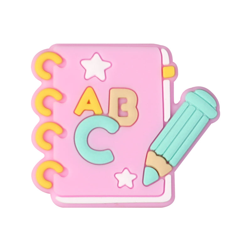 Silicone Focal Beads Learning Stationery ABC Pencil Rainbow 20pcs 11