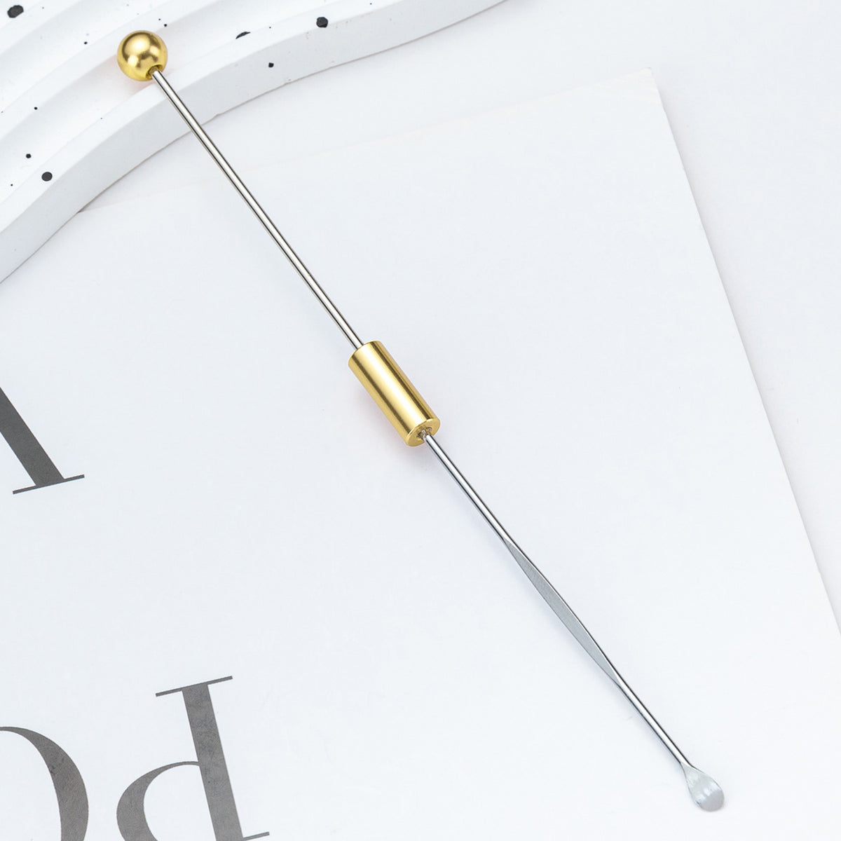 Beadable Metal Ear Picks Plated Finish