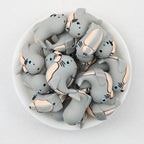 Gray Seal 3D Silicone Focal Beads Cute Seal Shaped 20pcs