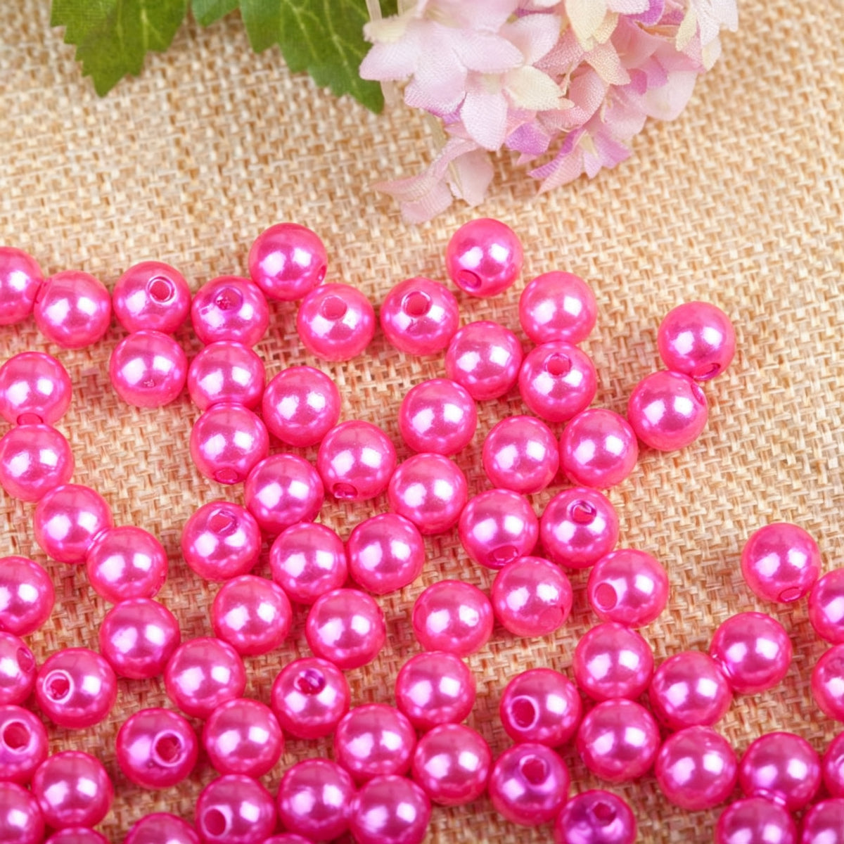 Round Faux Pearl ABS Plastic Beads Wholesale, Colorful Shiny Craft Colors, 6mm
