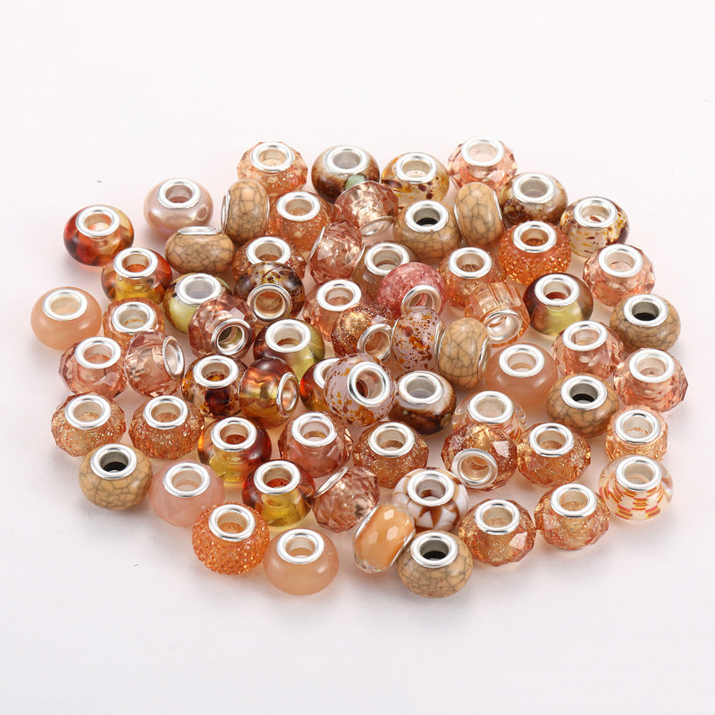 Resin Spacer Beads 9x14mm Multi-Color Textured 100pcs 11