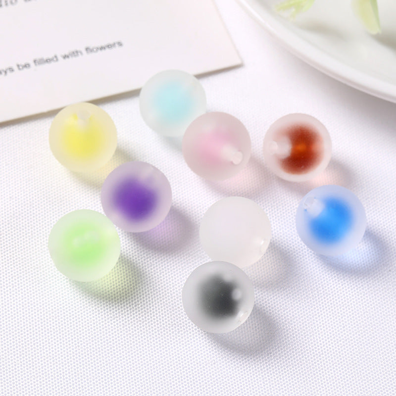Matte Frosted Acrylic Beads Wholesale, Pastel Round Nine-Color Craft Set, 16mm