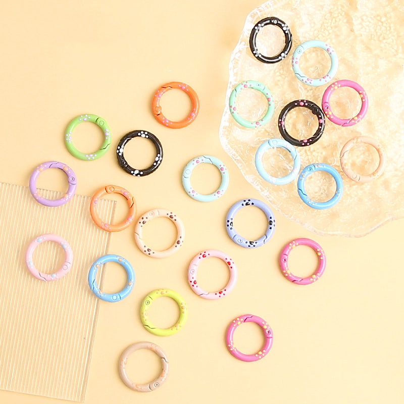 Zinc Alloy Trigger Spring Keyring Painted Kitten Paw 25mm 50pcs 2