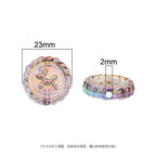Flat Round Acrylic Beads 23mm Iridescent Puppy Wreath Design 8pcs 3