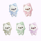 Silicone Focal Beads Dancing Bears Wearing Tilted Hat 20pcs