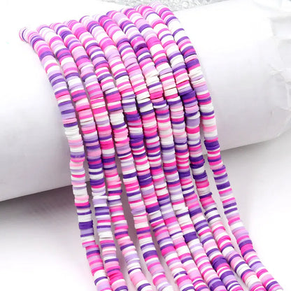 Flat Clay Beads 6mm Colorful Mixed Polymer Spacer 10strands 11