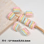 Hand Painted Square Acrylic Beads 12-14mm Colorful Enamel 10pcs 4