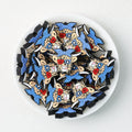 Independence Day Bull Head Silicone Focal Beads Blue Bow 20pcs