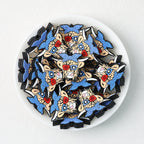 Independence Day Bull Head Silicone Focal Beads Blue Bow 20pcs
