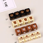 Printed Square Acrylic Beads 15mm Brown Bear Series 10pcs 5