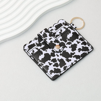 PU Card Holder Keychain Multi Patterned - B3 Big cow
