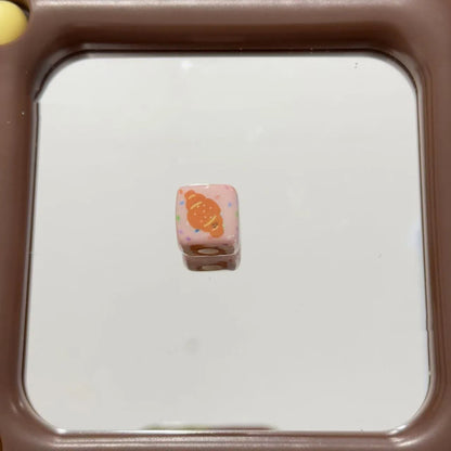 Square Acrylic Beads 14mm Tasty Snack Printed Pastel Colors 10pcs 5