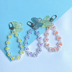 Acrylic Flower Laser Butterfly Beaded Keychain Translucent Colorful 2