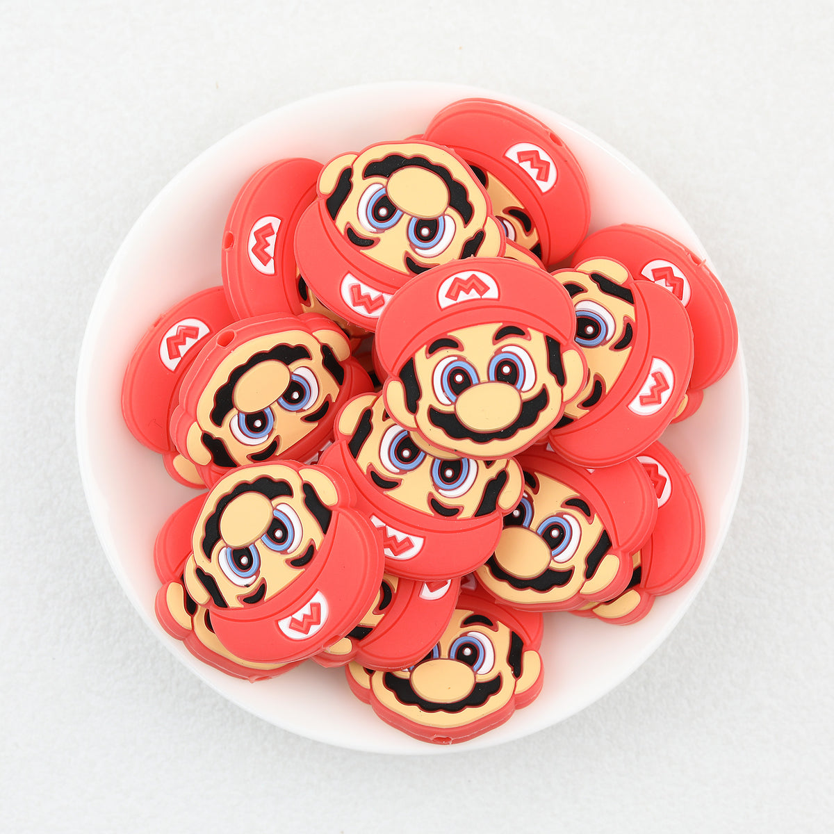  Super Mario Face Silicone Focal Beads 20Pcs 5