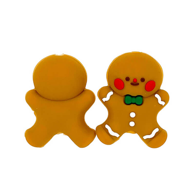 Silicone 3D Focal Beads Christmas Gingerbread Man Icing Details