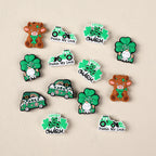 Silicone Focal Beads Saint Patrick Day Clover Lucky Charm 10pcs 6