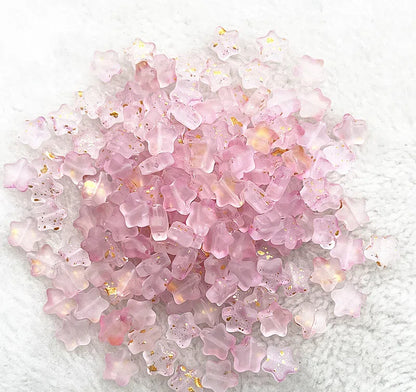 Pentagonal Star Glass Beads 8mm Transparent Pastel Colors 30pcs 28
