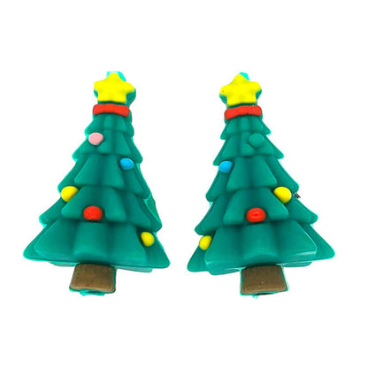 Silicone 3D Focal Beads Christmas Tree Layered Ornaments Holiday Design 20 pcs
