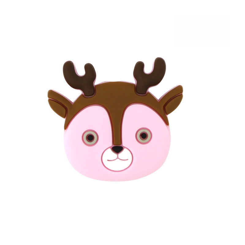Silicone Focal Beads Deer Face Antlers Mint Green Pink Light Blue 20pcs 7